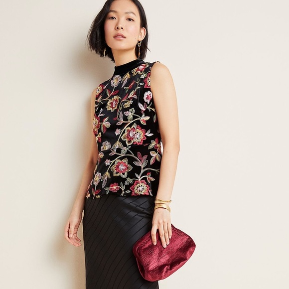 Anthropologie Tops - Anthropologie Eva Franco Embroidered Top Size XL